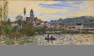 维特伊的塞纳河 The Seine at Vetheuil (1879)，克劳德·莫奈