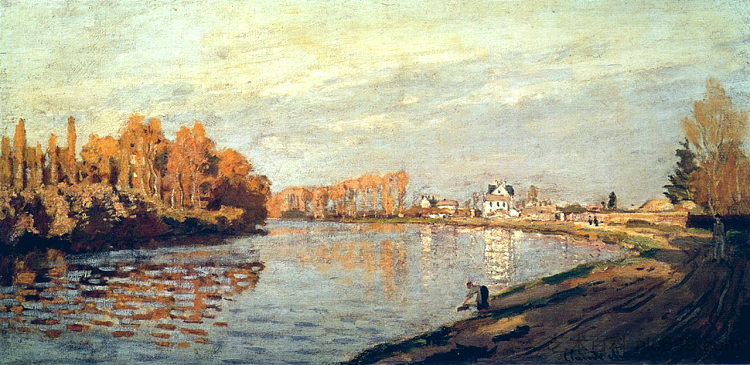 布吉瓦尔附近的塞纳河 The Seine near Bougival (1872)，克劳德·莫奈