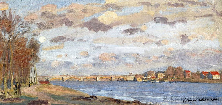 阿让图伊的锡内 The Siene at Argentuil (1872)，克劳德·莫奈