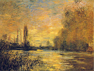 阿让特伊塞纳河的小臂 The Small Arm of the Seine at Argenteuil (1876)，克劳德·莫奈