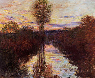 莫索的塞纳河小臂，晚上 The Small Arm of the Seine at Mosseaux, Evening (1878)，克劳德·莫奈