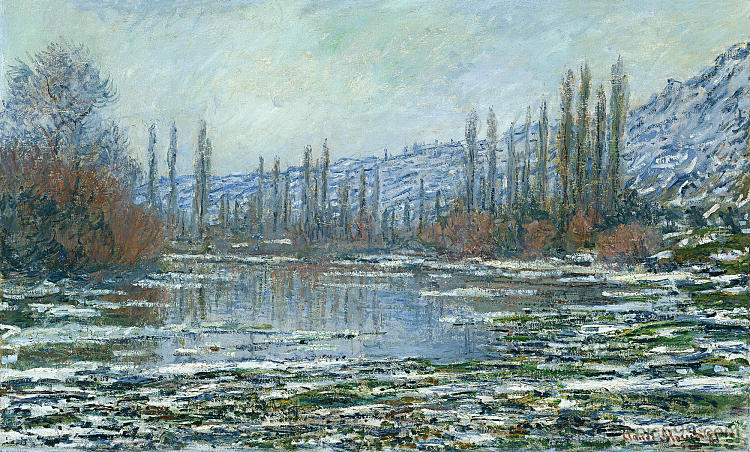 维特伊的解冻 The Thaw at Vetheuil (1881)，克劳德·莫奈