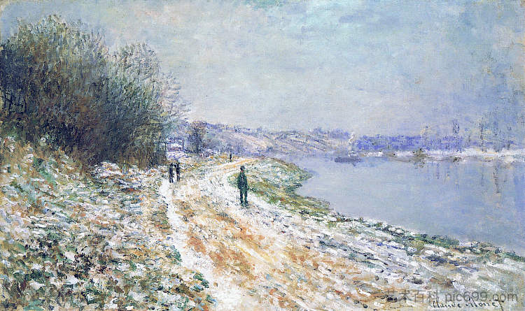 冬季阿让特伊的拖车道 The Tow Path at Argenteuil, Winter (1875)，克劳德·莫奈