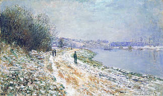 冬季阿让特伊的拖车道 The Tow Path at Argenteuil, Winter (1875)，克劳德·莫奈