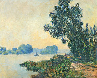 格兰瓦尔的拖车道 The Towpath at Granval (1883)，克劳德·莫奈