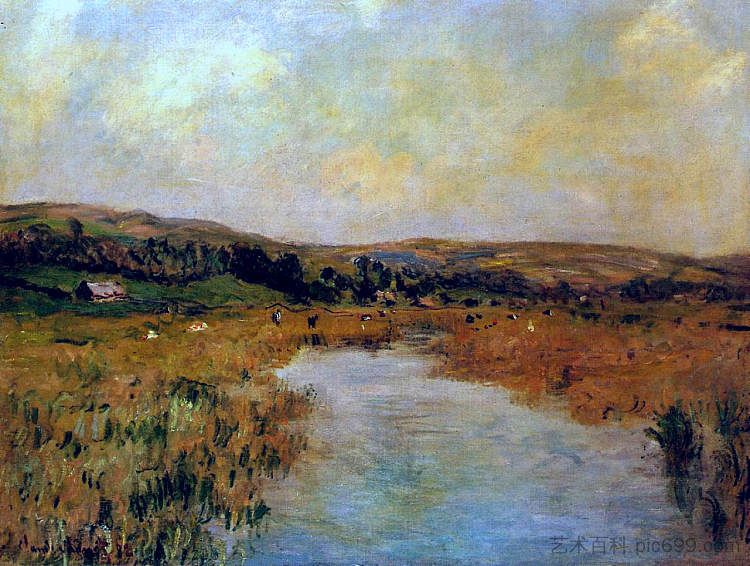 普维尔的科学谷 The Valley of the Scie at Pouville (1882),克劳德·莫奈