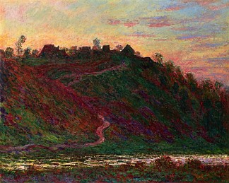 日落，拉罗奇-布隆德村 The Village of La Roche-Blond, Sunset (1889)，克劳德·莫奈