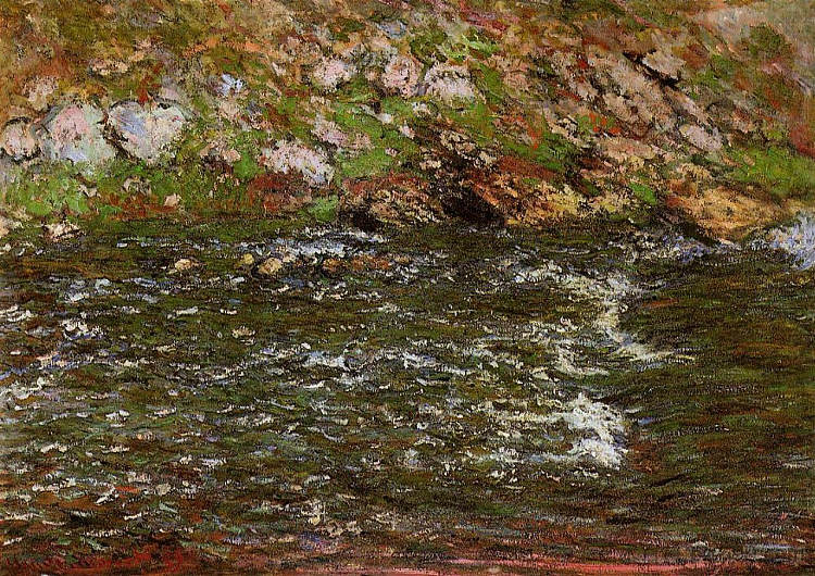 Fresselines小河流的激流 Torrent of the Petite Creuse at Fresselines (1889)，克劳德·莫奈