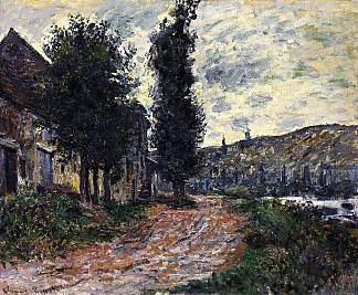 拉瓦库尔的拖车道 Tow Path at Lavacourt (1878)，克劳德·莫奈