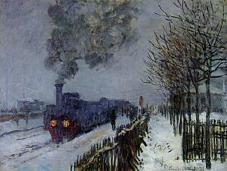 雪地里的火车或火车头 Train in the Snow or The Locomotive (1875)，克劳德·莫奈