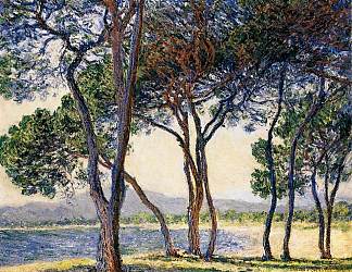 Trees by the Seashore at Antibes Trees by the Seashore at Antibes (1888)，克劳德·莫奈