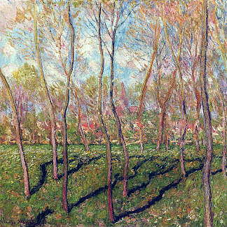 冬天的树木，本尼库尔的景色 Trees in Winter, View of Bennecourt (1887)，克劳德·莫奈