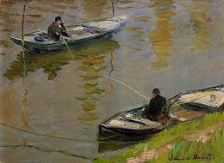 两个垂钓者 Two Anglers (1882)，克劳德·莫奈