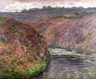 溪谷(灰色的一天) Valley of the Creuse (Grey Day) (1889)，克劳德·莫奈