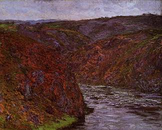 灰色的天空，克鲁塞山谷 Valley of the Creuse, Grey Sky (1889)，克劳德·莫奈