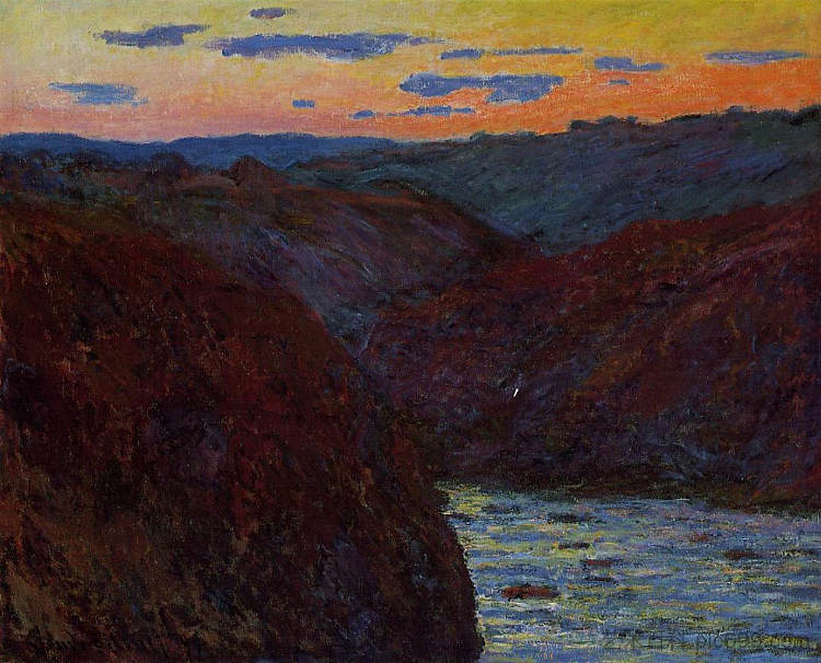 溪谷，日落 Valley of the Creuse, Sunset (1889)，克劳德·莫奈