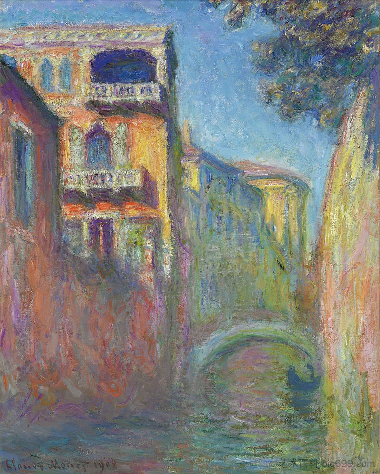 威尼斯，向圣塔致敬 Venice, Rio de Santa Salute (1908)，克劳德·莫奈