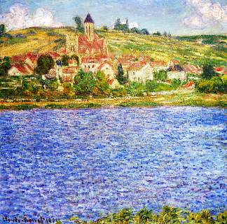 上图,下午 Vetheuil, Afternoon (1901)，克劳德·莫奈