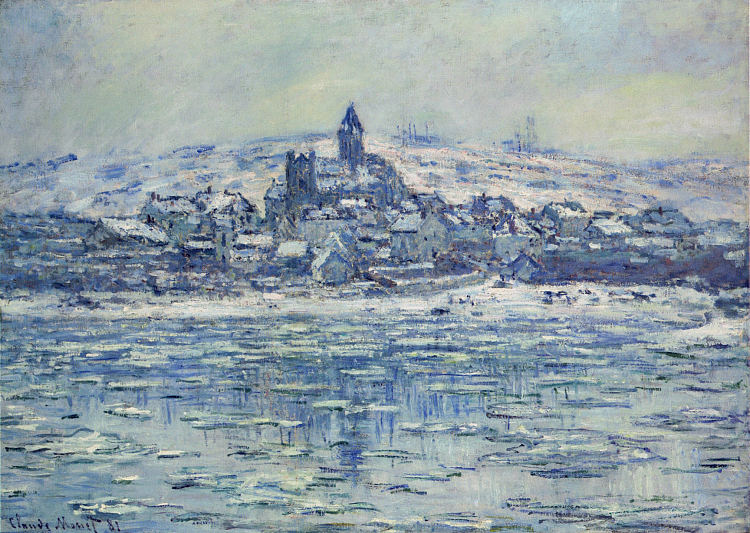 浮冰， 浮冰 Vetheuil, Ice Floes (1881)，克劳德·莫奈