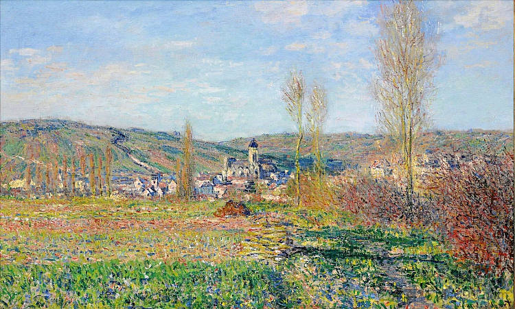 阳光下的维瑟伊 Vetheuil under the Sun (1880),克劳德·莫奈