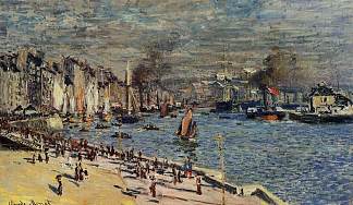 勒阿弗尔旧外港的景色 View of the Old Outer Harbor at Le Havre (1874)，克劳德·莫奈