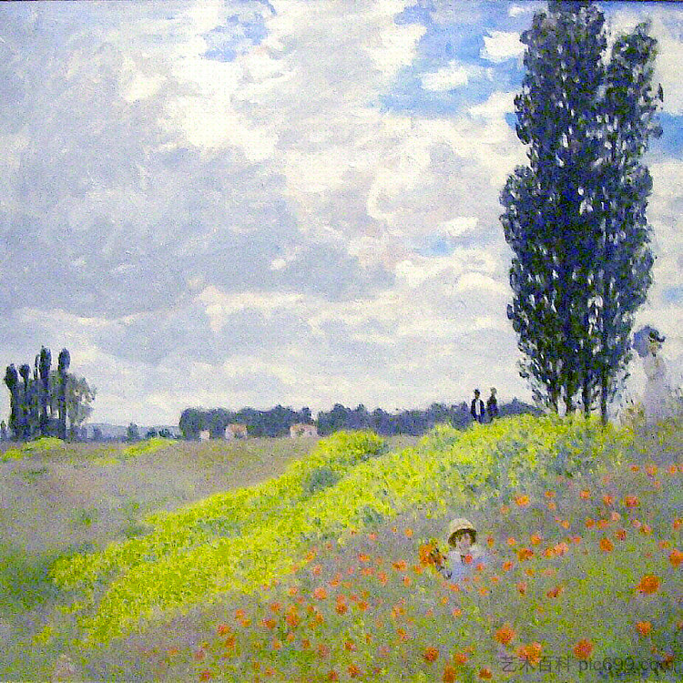 漫步在阿让特伊的草地上 Walk in the Meadows at Argenteuil (1873)，克劳德·莫奈