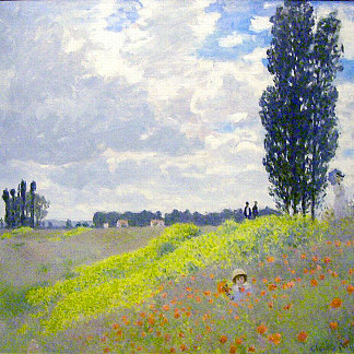 漫步在阿让特伊的草地上 Walk in the Meadows at Argenteuil (1873)，克劳德·莫奈