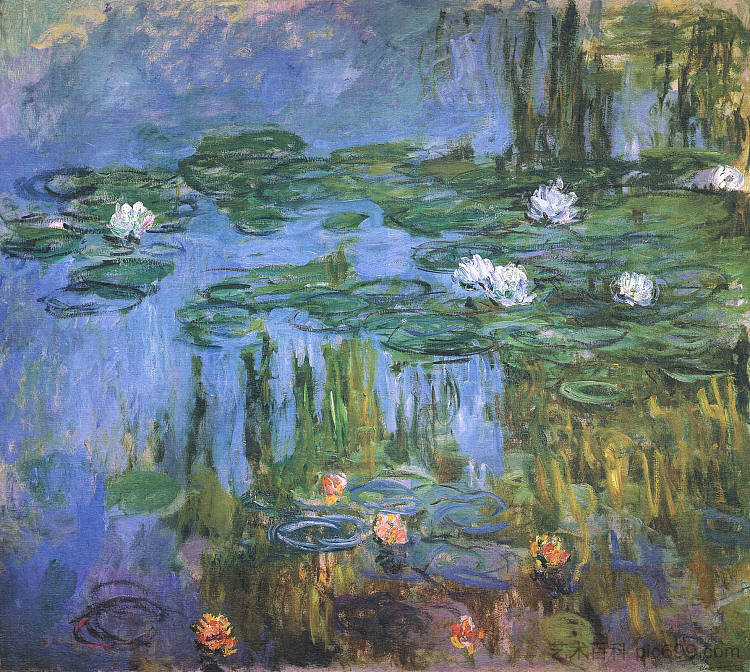 睡莲 Water Lilies (1914 - 1915)，克劳德·莫奈