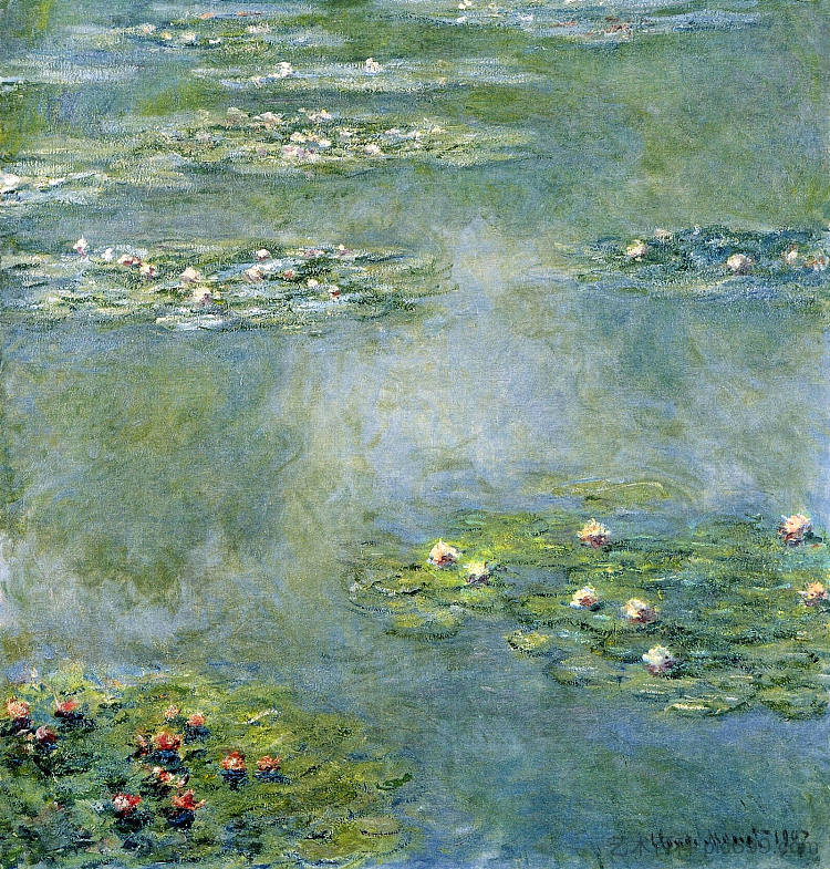 睡莲 Water Lilies (1907)，克劳德·莫奈