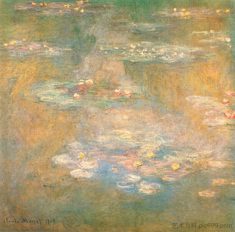 睡莲 Water Lilies (1908)，克劳德·莫奈