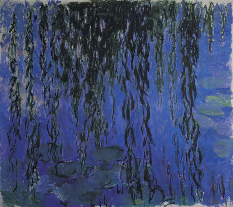 Water Lilies and Weeping Willow Branches Water Lilies and Weeping Willow Branches (1916 - 1919)，克劳德·莫奈
