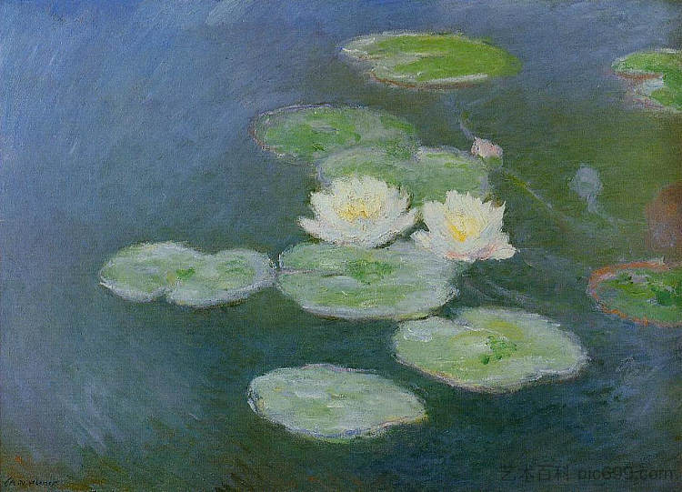 Water Lilies, Evening Effect Water Lilies, Evening Effect (1897 - 1899)，克劳德·莫奈