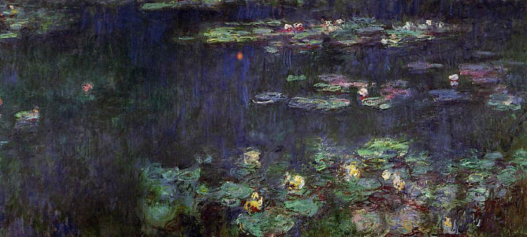绿色倒影睡莲(右半) Water Lilies, Green Reflection (right half) (1920 - 1926)，克劳德·莫奈