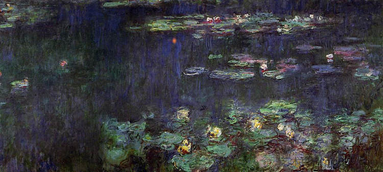 绿色倒影睡莲(右半) Water Lilies, Green Reflection (right half) (1920 - 1926)，克劳德·莫奈