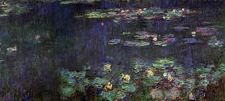 绿色倒影睡莲(右半) Water Lilies, Green Reflection (right half) (1920 – 1926)，克劳德·莫奈