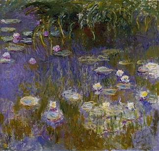 睡莲，黄色和丁香 Water Lilies, Yellow and Lilac (1914 – 1917)，克劳德·莫奈