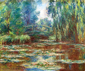 睡莲池和桥 Water Lily Pond and Bridge (1905)，克劳德·莫奈