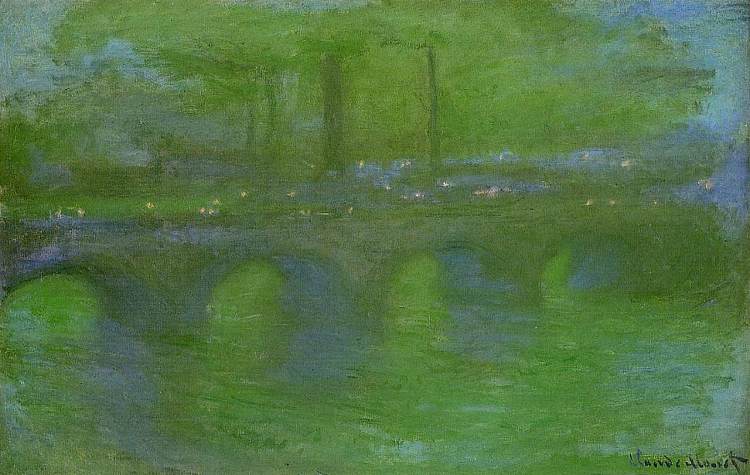 滑铁卢桥，黎明时分 Waterloo Bridge, Dawn (1899 - 1901)，克劳德·莫奈