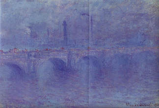 滑铁卢桥，雾的影响 Waterloo Bridge, Effect of Fog (1903)，克劳德·莫奈