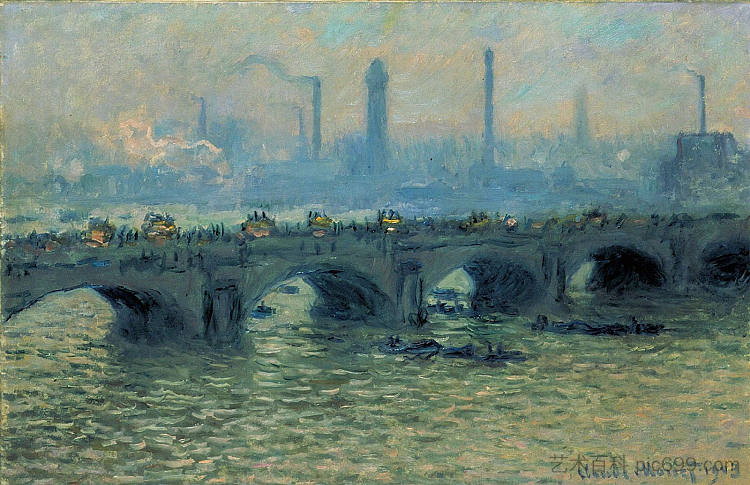 Waterloo Bridge, Grey Weather Waterloo Bridge, Grey Weather (1903)，克劳德·莫奈