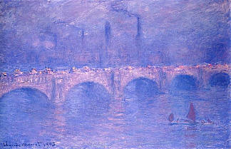 滑铁卢桥，朦胧的阳光 Waterloo Bridge, Hazy Sunshine (1903)，克劳德·莫奈