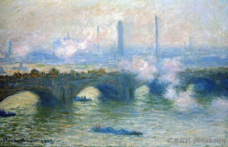 伦敦滑铁卢桥 Waterloo Bridge, London (1903)，克劳德·莫奈