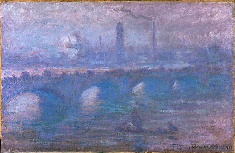 滑铁卢桥,朦胧的早晨 Waterloo Bridge, Misty Morning (1899 - 1901),克劳德·莫奈