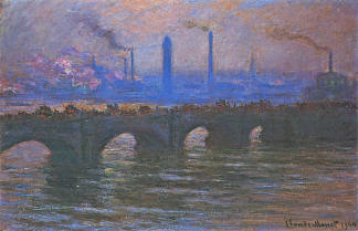 滑铁卢桥，阴天 Waterloo Bridge, Overcast Weather (1904)，克劳德·莫奈