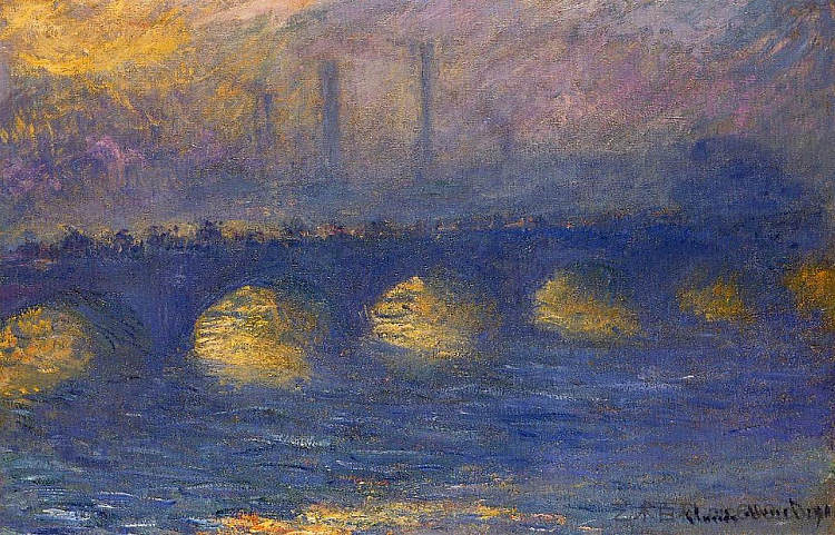 滑铁卢桥，阴天 Waterloo Bridge, Overcast Weather (1904)，克劳德·莫奈