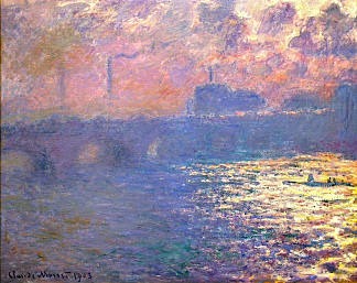 滑铁卢大桥，阳光效应 Waterloo Bridge, Sunlight Effect (1903)，克劳德·莫奈