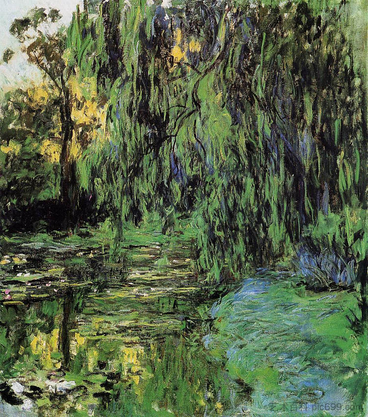垂柳和睡莲池 Weeping Willow and Water-Lily Pond (1916 - 1919),克劳德·莫奈