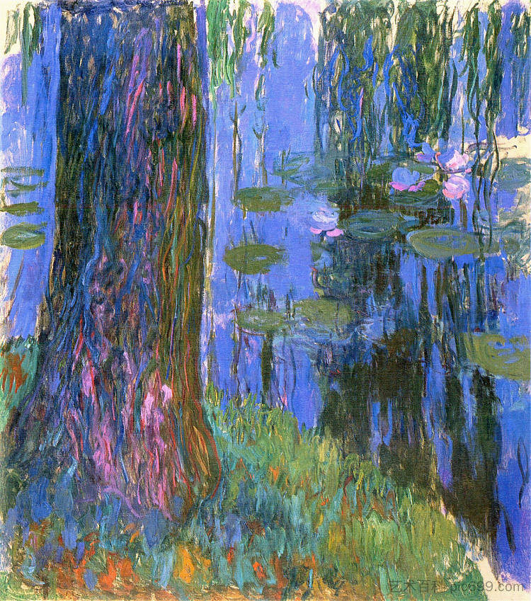 Weeping Willow and Water-Lily Pond Weeping Willow and Water-Lily Pond (1916 - 1919),克劳德·莫奈