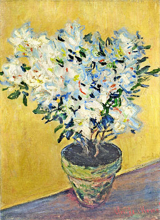 花盆里的白色杜鹃花 White Azaleas in a Pot (1882 – 1885)，克劳德·莫奈