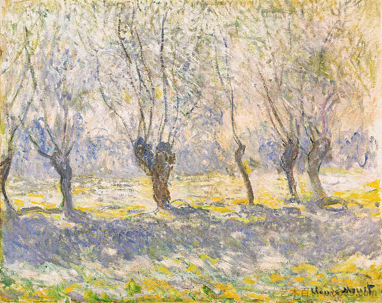 杨柳,吉维尼都 Willows, Giverny (1886)，克劳德·莫奈